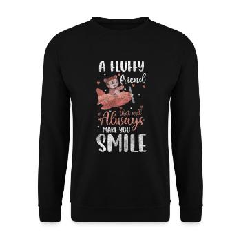 Teddy Kinder Kindheit Kuscheln - Unisex Pullover - Schwarz - Vorne - Alina (178cm) & Michal (187cm)