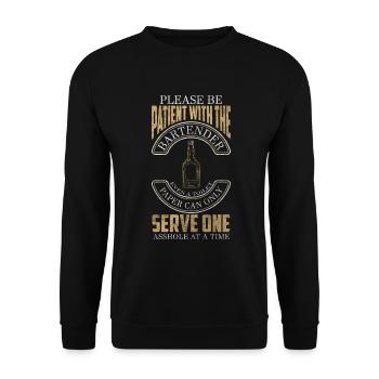 Bartender Alcohol Drink Gratuities - Unisex Sweatshirt - black - Front - Alina (178cm) & Michal (187cm)