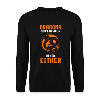 Fantasy Asia Fire Creature - Unisex Sweatshirt - black - Front - Alina (178cm) & Michal (187cm)