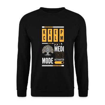 Meditation Zen Meditating Enlightenment - Unisex Sweatshirt - black - Front - Alina (178cm) & Michal (187cm)