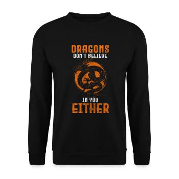 Feuer Buch Tribal - Unisex Pullover - Schwarz - Vorne - Alina (178cm) & Michal (187cm)