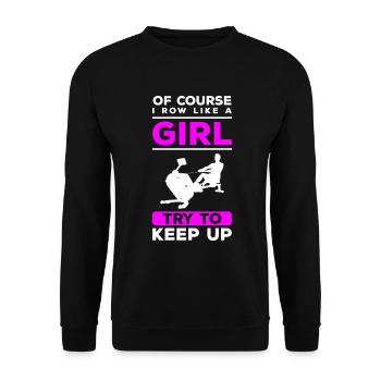 Rowing Rudder Muscles - Unisex Sweatshirt - black - Front - Alina (178cm) & Michal (187cm)