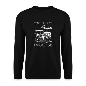 BIN CHICKEN PARADISE - Unisex Pullover - Schwarz - Vorne - Alina (178cm) & Michal (187cm)