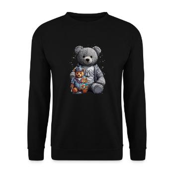 3 ours en peluche - Sweat-shirt Unisexe - noir - Devant - Alina (178cm) & Michal (187cm)
