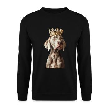 Weimaraner - Unisex Pullover - Schwarz - Vorne - Alina (178cm) & Michal (187cm)