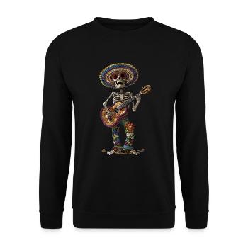 Ukulélé Mexicain Squelette - Sweat-shirt Unisexe - noir - Devant - Alina (178cm) & Michal (187cm)
