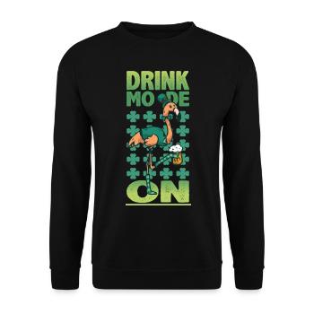 Drinking Mode St. Patrick's Day Flamingo Shamrock - Unisex Sweatshirt - black - Front - Alina (178cm) & Michal (187cm)