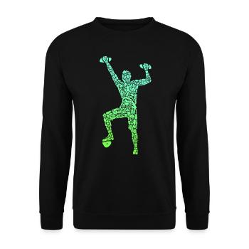 Climbing Symbols Boys Bouldering Climbing - Unisex Sweatshirt - black - Front - Alina (178cm) & Michal (187cm)