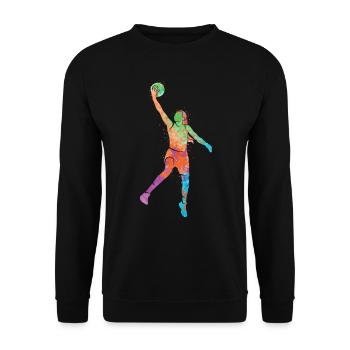 Joueur de basket-ball Dunking Enfants Basketball Girl - Sweat-shirt Unisexe - noir - Devant - Alina (178cm) & Michal (187cm)