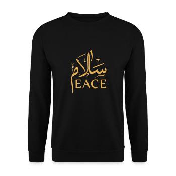 Frieden - Unisex Pullover - Schwarz - Vorne - Alina (178cm) & Michal (187cm)
