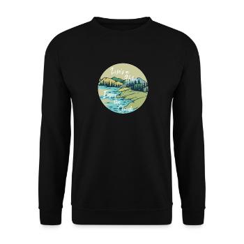 Hiking Shirt - Life is a Hike - Unisex Sweatshirt - black - Front - Alina (178cm) & Michal (187cm)
