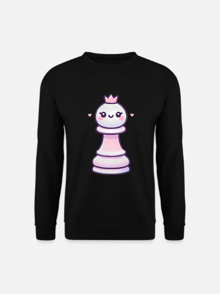 Adorable design de reine d’échecs kawaii - Sweat-shirt Unisexe - noir