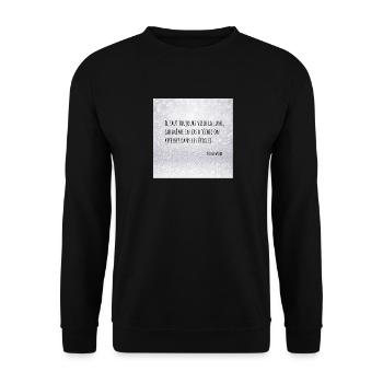 Zitat Traum - Unisex Pullover - Schwarz - Vorne - Alina (178cm) & Michal (187cm)