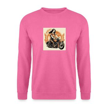 Logo Mädchen auf dem Fahrrad - Unisex Pullover - Pink - Vorne
