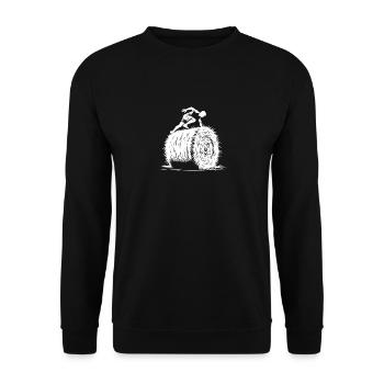 Modderlauf: Jump over the straw bale - Unisex Sweatshirt - black - Front - Alina (178cm) & Michal (187cm)