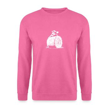 Modderlauf Sprung über den Strohballen - Unisex Pullover - Pink - Vorne