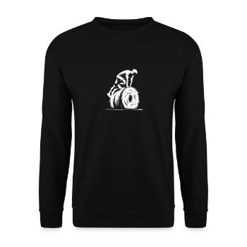 Obstacle course Overcoming the straw bale - Unisex Sweatshirt - black - Front - Alina (178cm) & Michal (187cm)