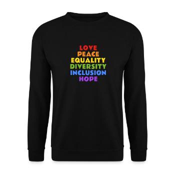 LGBTQ pride values - Unisex Sweatshirt - black - Front - Alina (178cm) & Michal (187cm)