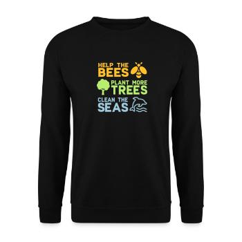 Help the Bees Plant More Trees | Forest trees nature - Unisex Sweatshirt - black - Front - Alina (178cm) & Michal (187cm)