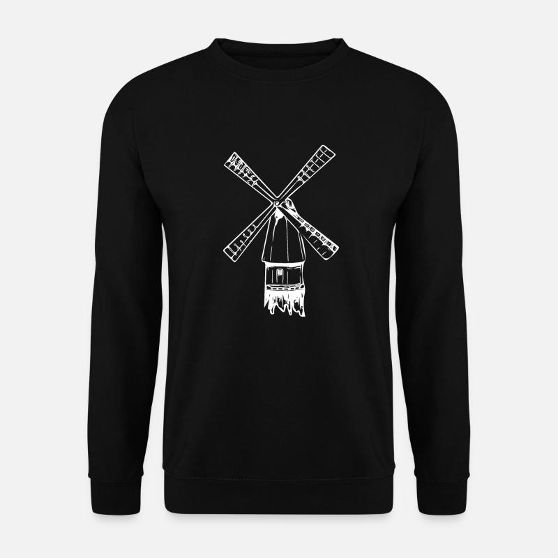 Vintage nostalgische Windmühle - Unisex Pullover - Schwarz
