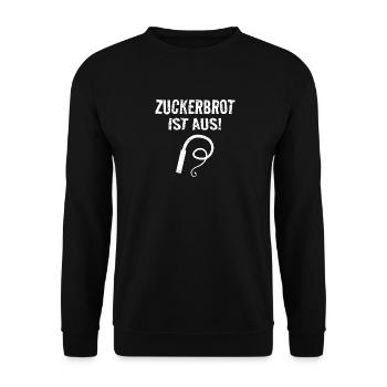Zuckerbrot Ist Aus Humor Spruch Sarkasmus Ironie - Unisex Pullover - Schwarz - Vorne - Alina (178cm) & Michal (187cm)