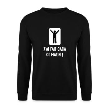 j'ai fait caca ce matin - Sweat-shirt Unisexe - noir - Devant - Alina (178cm) & Michal (187cm)
