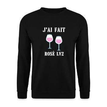 rosé lv2 - Sweat-shirt Unisexe - noir - Devant - Alina (178cm) & Michal (187cm)