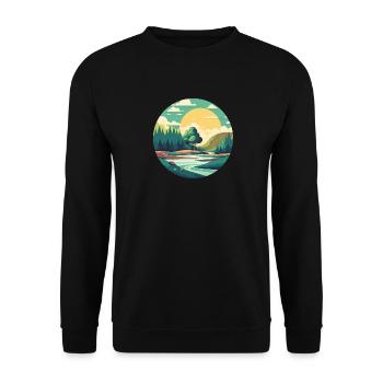 Paysage - Sweat-shirt Unisexe - noir - Devant - Alina (178cm) & Michal (187cm)