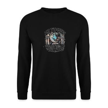 Kunstlehrer färben die Welt - Unisex Pullover - Schwarz - Vorne - Alina (178cm) & Michal (187cm)