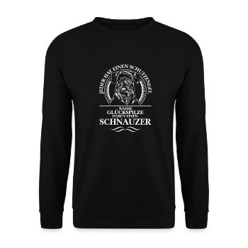 SCHNAUZER Guardian Angel Wilsign's Gift Dog Dogs - Unisex Sweatshirt - black - Front - Alina (178cm) & Michal (187cm)