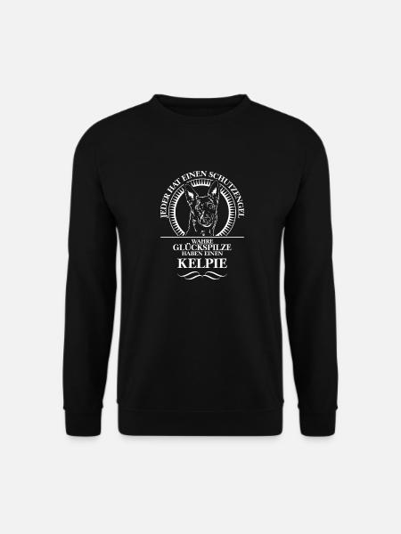 KELPIE Schutzengel Hundespruch Wilsigns Hunde Hund - Unisex Pullover - Schwarz