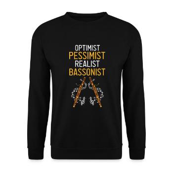 Fagott Blasinstrument Design für Fagottist - Unisex Pullover - Schwarz - Vorne - Alina (178cm) & Michal (187cm)