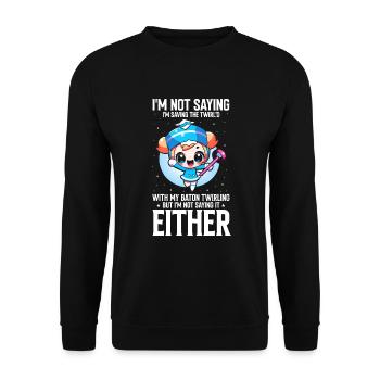 Stabdänzerin Design für Majorette - Unisex Pullover - Schwarz - Vorne - Alina (178cm) & Michal (187cm)