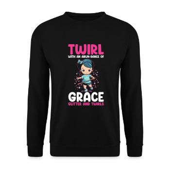 Professionelles Stabdänzerin für Majorette - Unisex Pullover - Schwarz - Vorne - Alina (178cm) & Michal (187cm)
