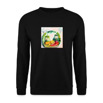 Des légumes joyeux - Sweat-shirt Unisexe - noir - Devant - Alina (178cm) & Michal (187cm)