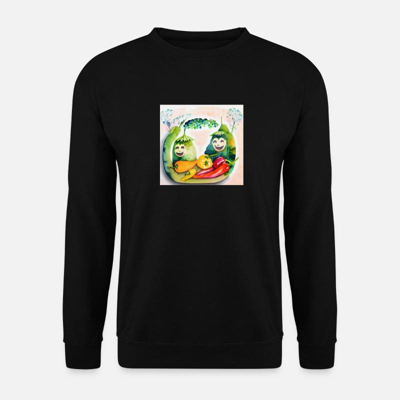 Cheerful vegetables - Unisex Sweatshirt - black