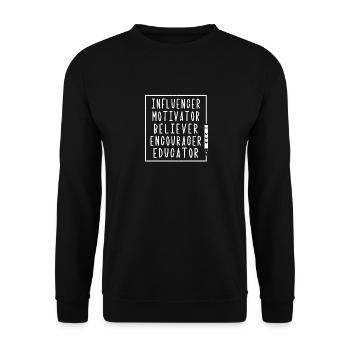 Influencer Motivator Educator - Unisex Sweatshirt - black - Front - Alina (178cm) & Michal (187cm)