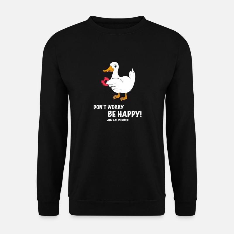 Ente mit Donut - Unisex Pullover - Schwarz