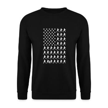 Sport Us Flag Ultimate Frisbee - Unisex Pullover - Schwarz - Vorne - Alina (178cm) & Michal (187cm)