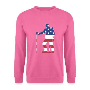 Hiker Us Drapeau Randonnée - Sweat-shirt Unisexe - rose - Devant