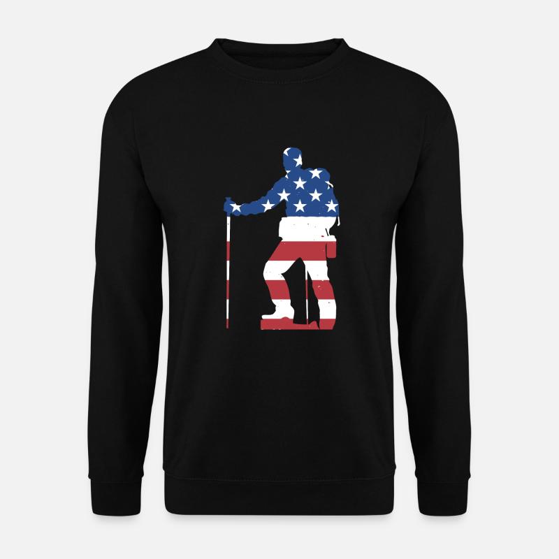 Hiker Us Flag Hiking - Unisex Sweatshirt - black