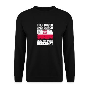 Pole Polnisch Polen - Unisex Pullover - Schwarz - Vorne - Alina (178cm) & Michal (187cm)