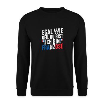 Franzose Französisch Frankreich - Unisex Pullover - Schwarz - Vorne - Alina (178cm) & Michal (187cm)
