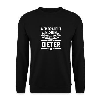 First name Dieter - Unisex Sweatshirt - black - Front - Alina (178cm) & Michal (187cm)