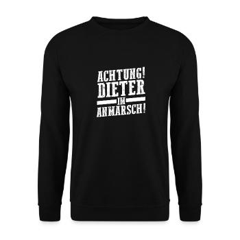 First name Dieter - Unisex Sweatshirt - black - Front - Alina (178cm) & Michal (187cm)