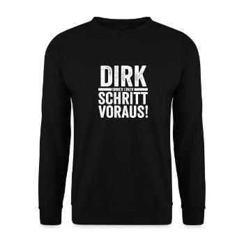 Prénom Dirk - Sweat-shirt Unisexe - noir - Devant - Alina (178cm) & Michal (187cm)
