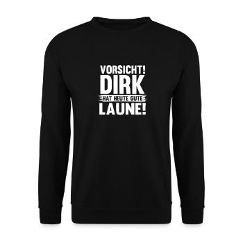 Prénom Dirk - Sweat-shirt Unisexe - noir - Devant - Alina (178cm) & Michal (187cm)