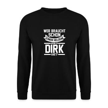 Prénom Dirk - Sweat-shirt Unisexe - noir - Devant - Alina (178cm) & Michal (187cm)