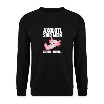 Axolotl - Sweat-shirt Unisexe - noir - Devant - Alina (178cm) & Michal (187cm)