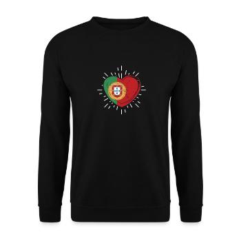 Portugiesen Herzschlag Portugal - Unisex Pullover - Schwarz - Vorne - Alina (178cm) & Michal (187cm)